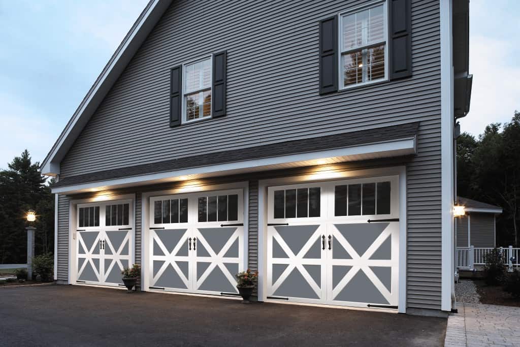 carriage house three garage doors