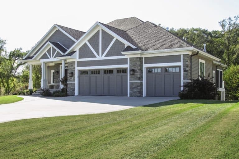 courtyard gray residential garage door