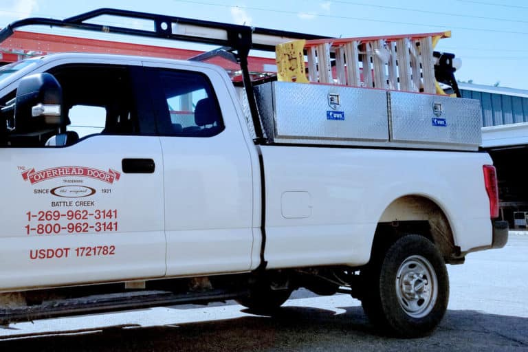 overhead door service truck close up