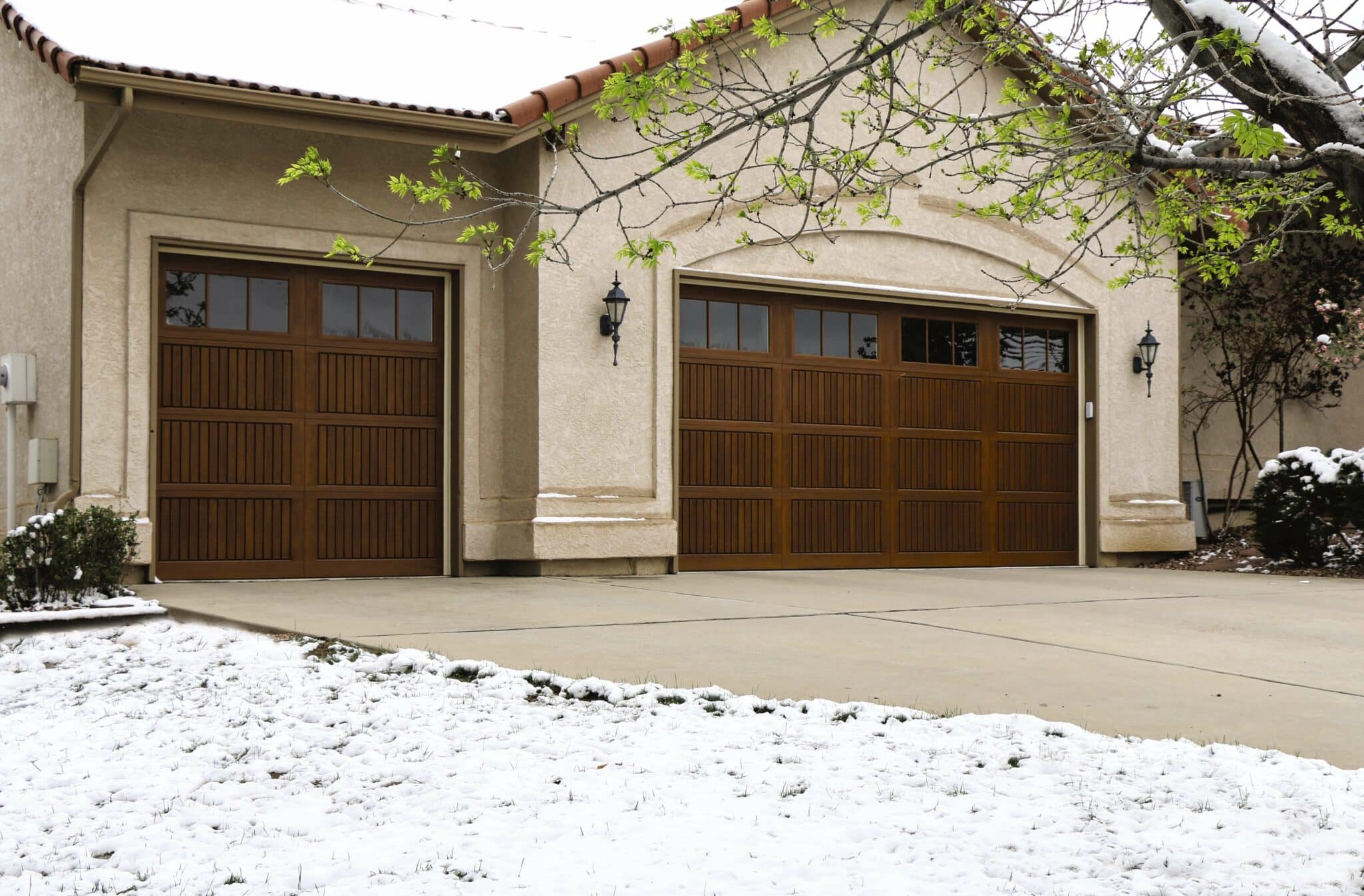 two impression collection oak garage doors